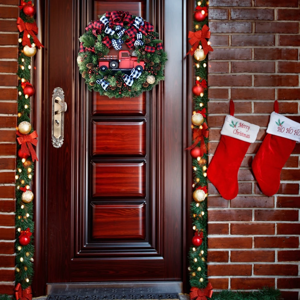

Creative Christmas Door Wreath Christmas Decoration Artificial Garland Wreaths for Car Home Window Wall Decoration