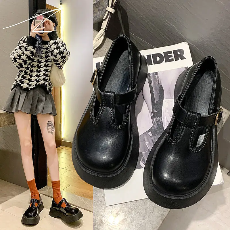 

Net Red Small Leather Shoes Female New Student Soft Girl Wild Thick-soled Single Shoes Big Head Doll Shoes Jk Uniform Shoes Tide
