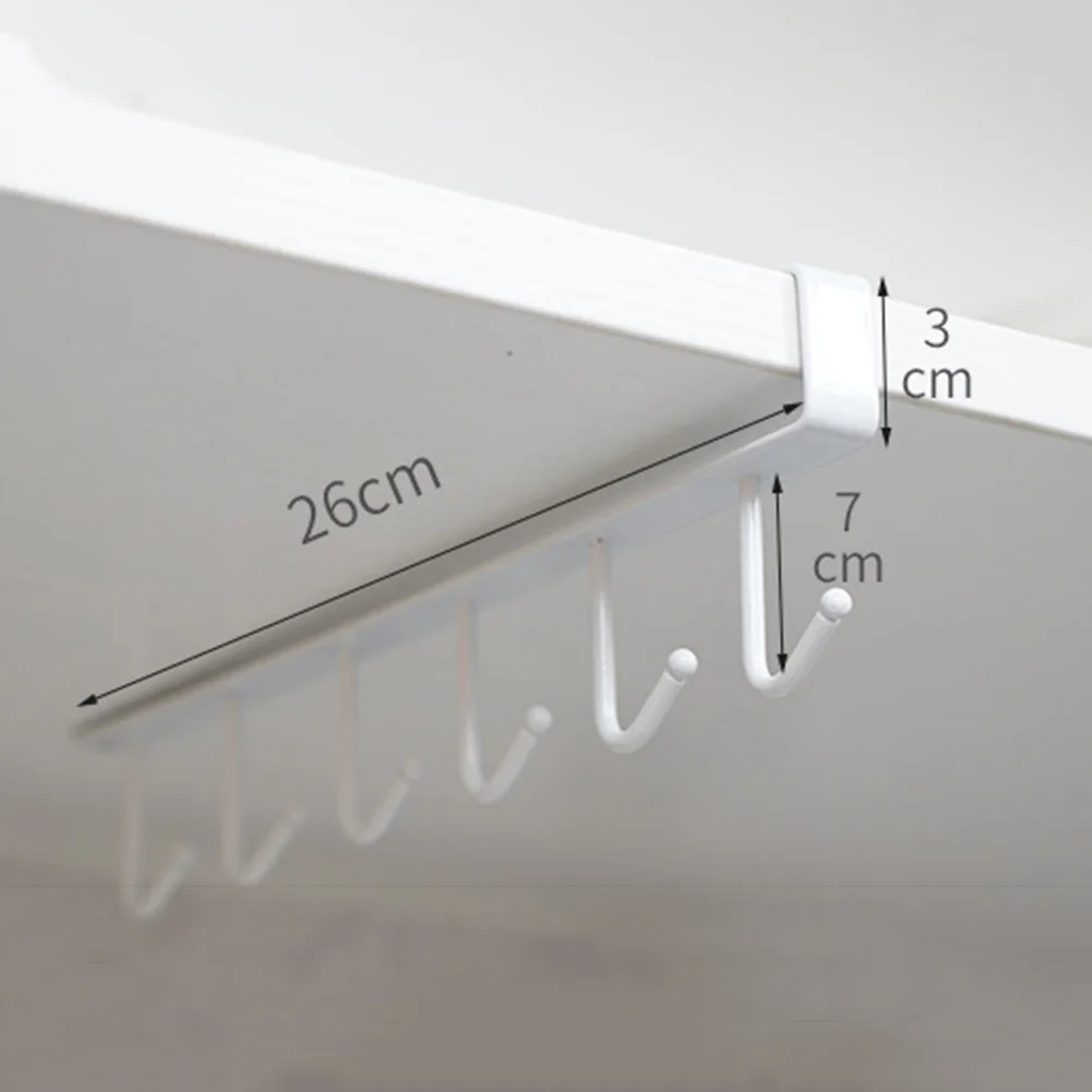 6 крючков Кухня шкаф для хранения вешалка крепления на крюк держатель ткани