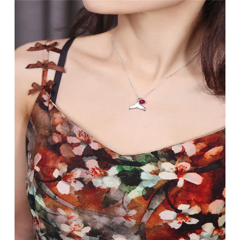 Подвеска DAIMI с рубином женская ожерелье сокровищами из серебра пробы хороший