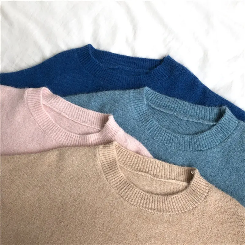 HziriP Loose Brief Sweet Stylish Girls Cute Winter Solid Chic Gentle Elegant Warm Soft All-Match Women Knitted Basic Sweaters | Женская