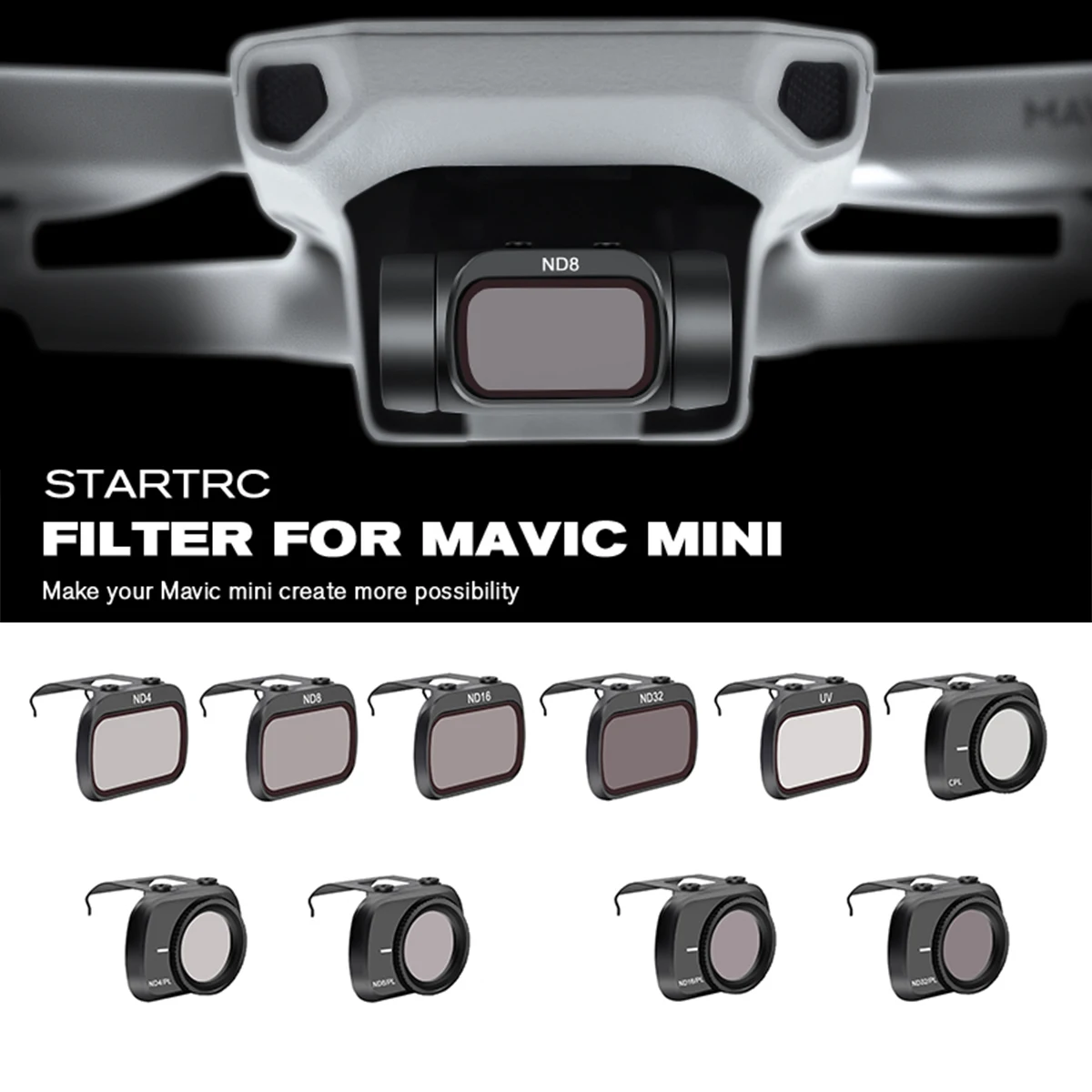 STARTRC Mavic мини объектив ND4/ND8/ND16/ND32/MCUV/CPL Набор фильтров для Mini беспилотника ND8 ND16 ND32