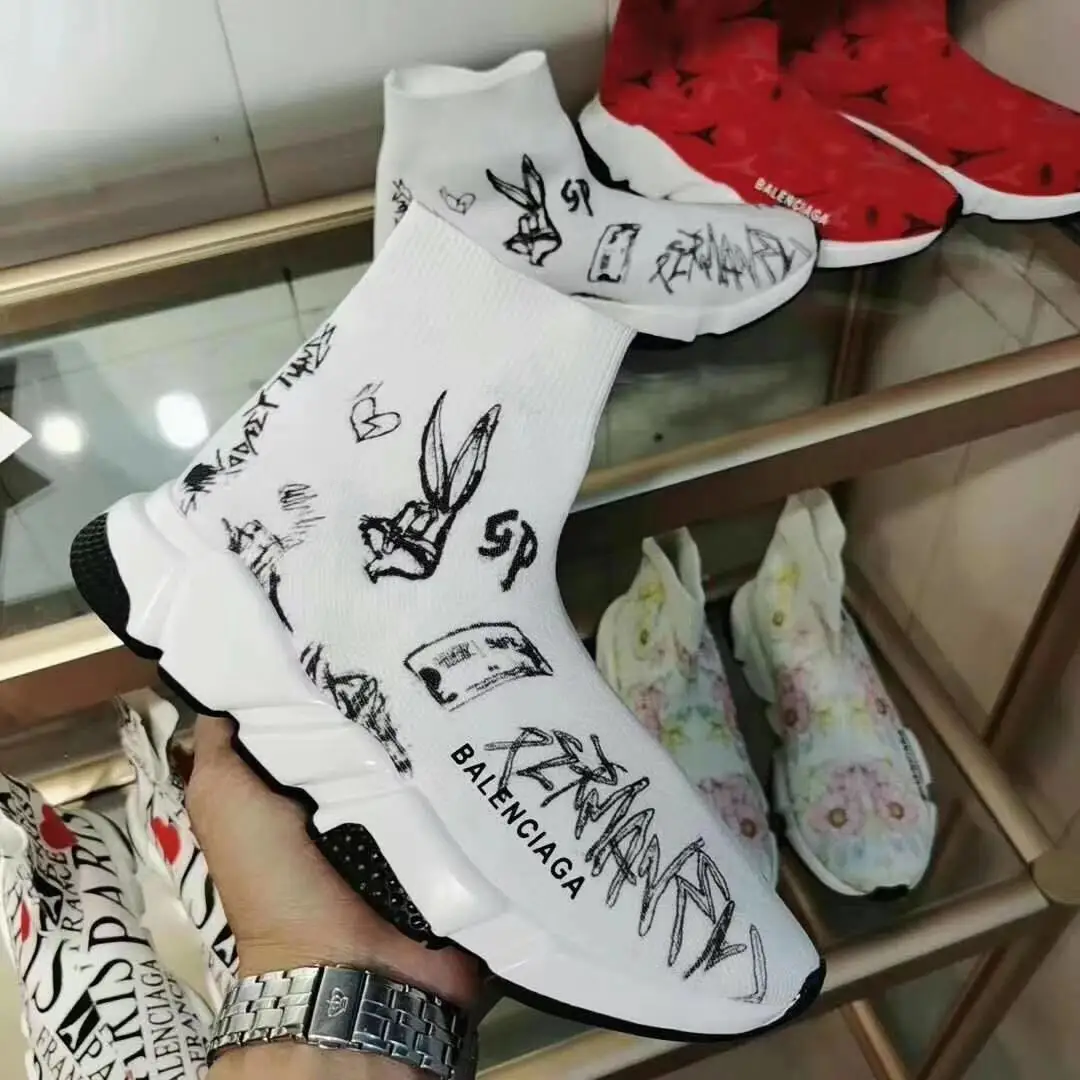 

2021 New Original Balenciaga- Speed Trainer Sneakers Men Women Black Red Casual Shoes Fashion mens womens sports Sneakers A05