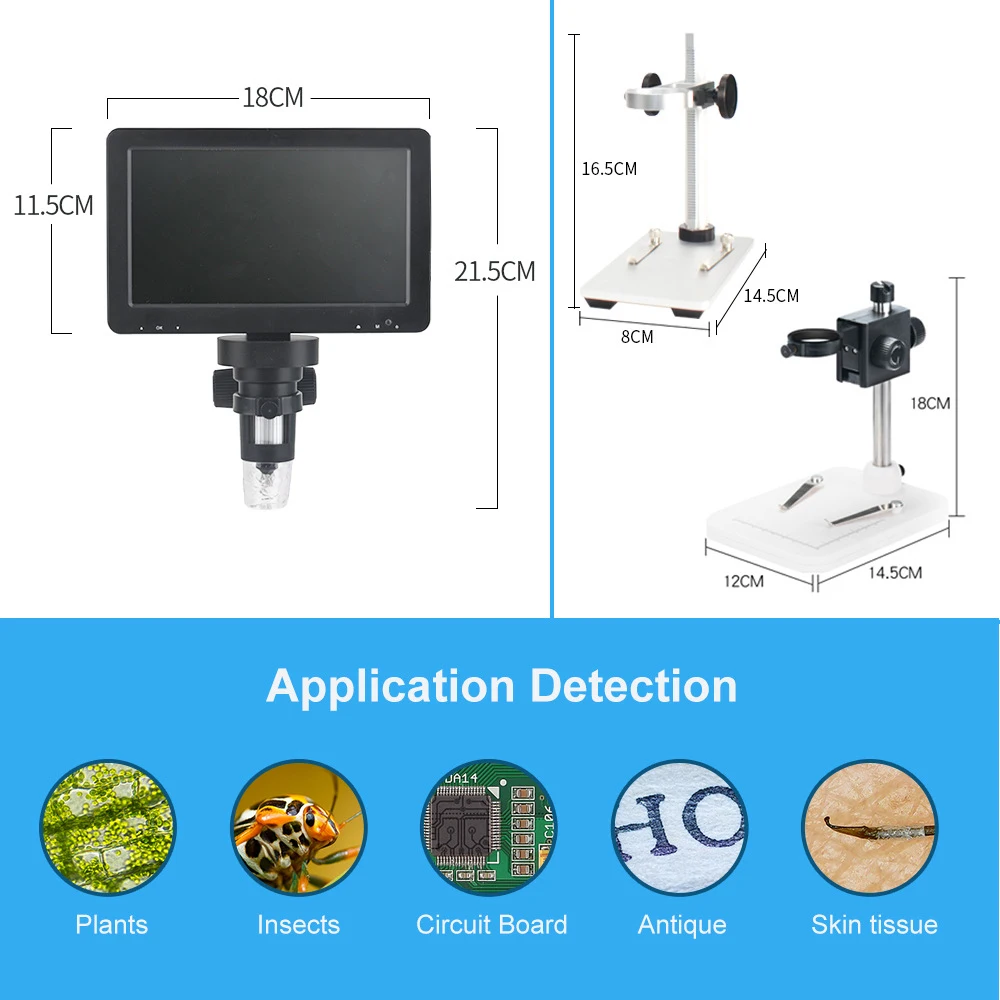 TKDMR USB цифровой электронный микроскоп 8 светодиодный освещение 12MP 1080P 7 дюймов