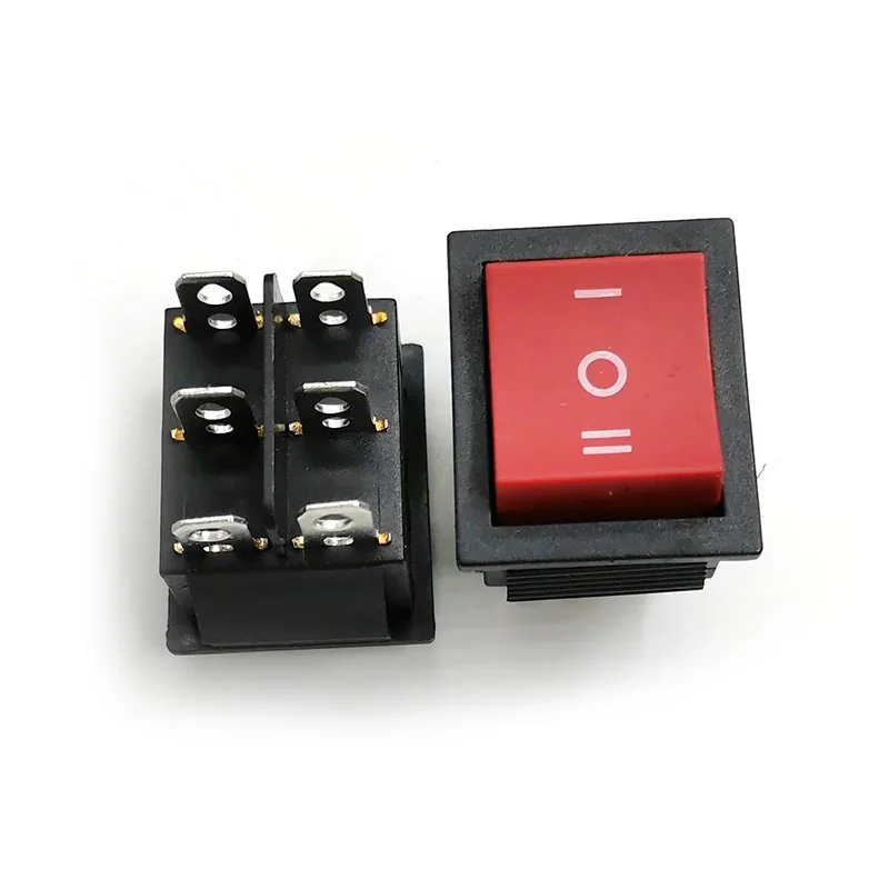KCD4 250 в 16 А 6-контактный красный кулисный переключатель 31x2 5 ММ питание 3 режима ВКЛ./ВЫКЛ. Детали электрических компонентов