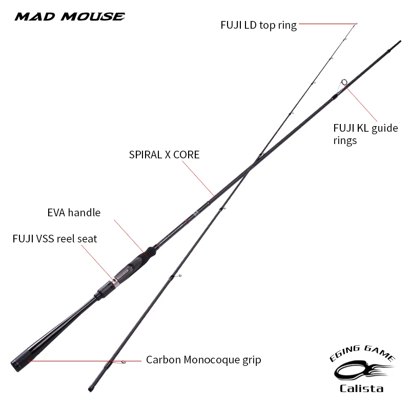 MADMOUSE Japan Full Fuji K guide Egi Rod Squid Lure Rod Spinning Rod Calista 83ML/86M Squid Size #1.8-4 shore egi slatwater images - 6