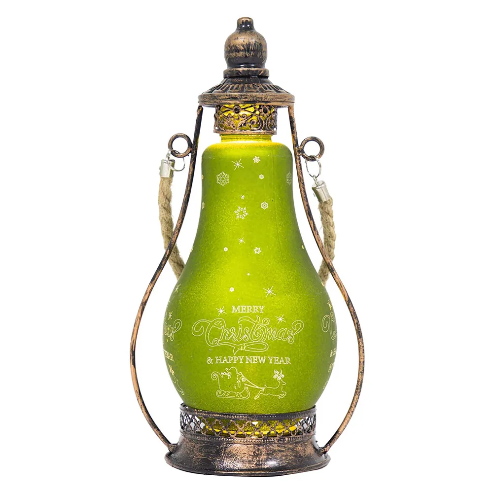 

New Christmas Oil Bottle Lamp LED Christmas Oil Bottle Lamp Retro With Handle Hanging Kerosene Lamp Family Party Decoration