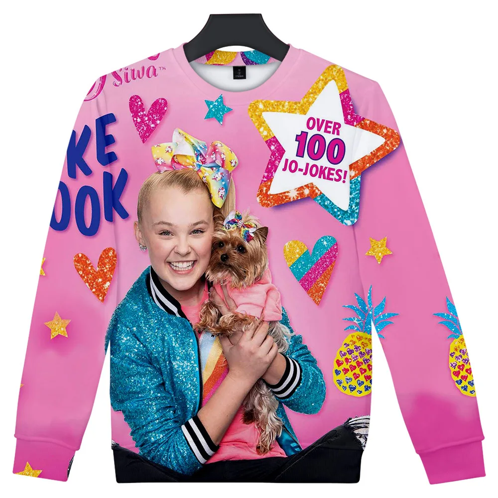 

Cartoon Jojo Siwa Girls 3D Print Women Hoodies Sweatshirt O-neck Long Sleeve Pullover Hoody Female Tracksuits Sudaderas Mujer