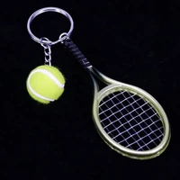 cute sports mini tennis racket pendant keychain key ring creative personality advertising ring finder hole punch accessory gift