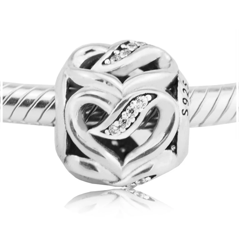 

Подходят для браслетов Pandora браслет ленты Любви Подвески 925 стерлингового серебра CZ бусины, для женщин, сделай сам, ювелирное изделие, создан...