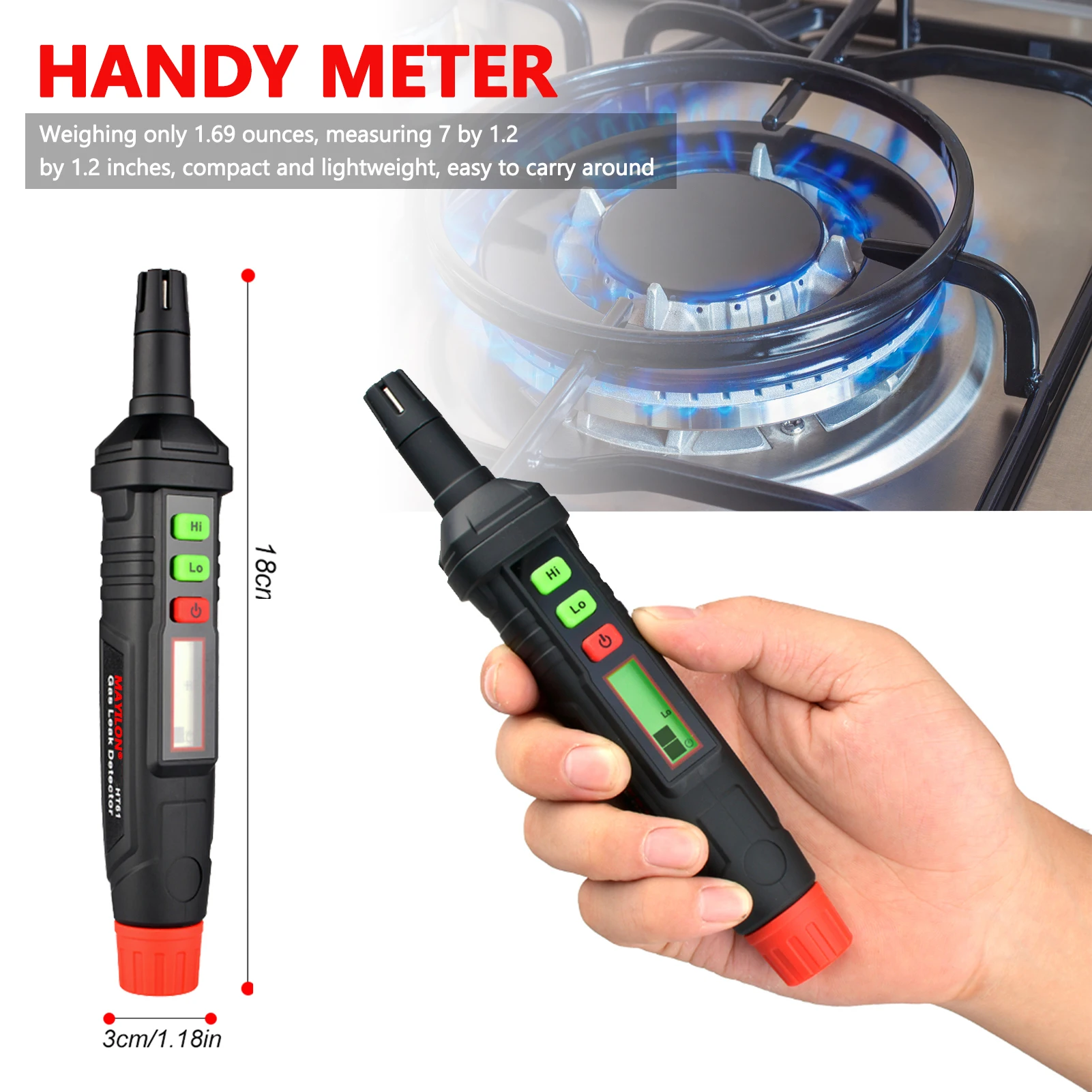 

Pen Type Gases Detector Combustible Leakage Detecting Tool Audible Alarm Function Methane Propane Gases Leakage Detection