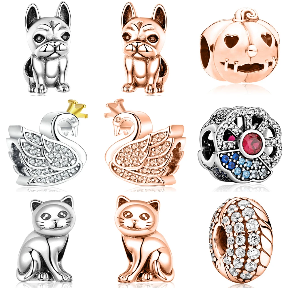 Новинка 2020 подвески в виде лебедя кошки и собаки с кристаллами тыквы подходят для