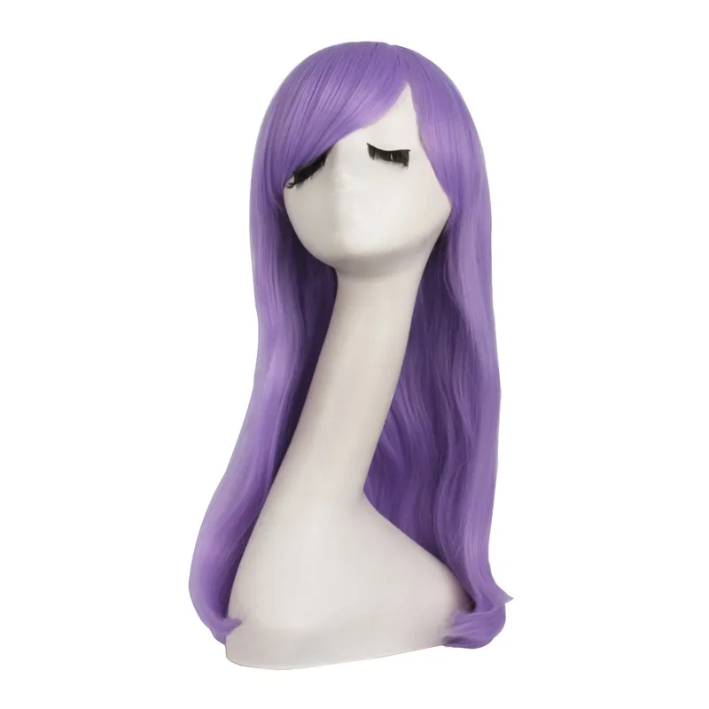 MapofBeauty 24 дюйма длинные косплей белый фиолетовый черный золотой розовый парики