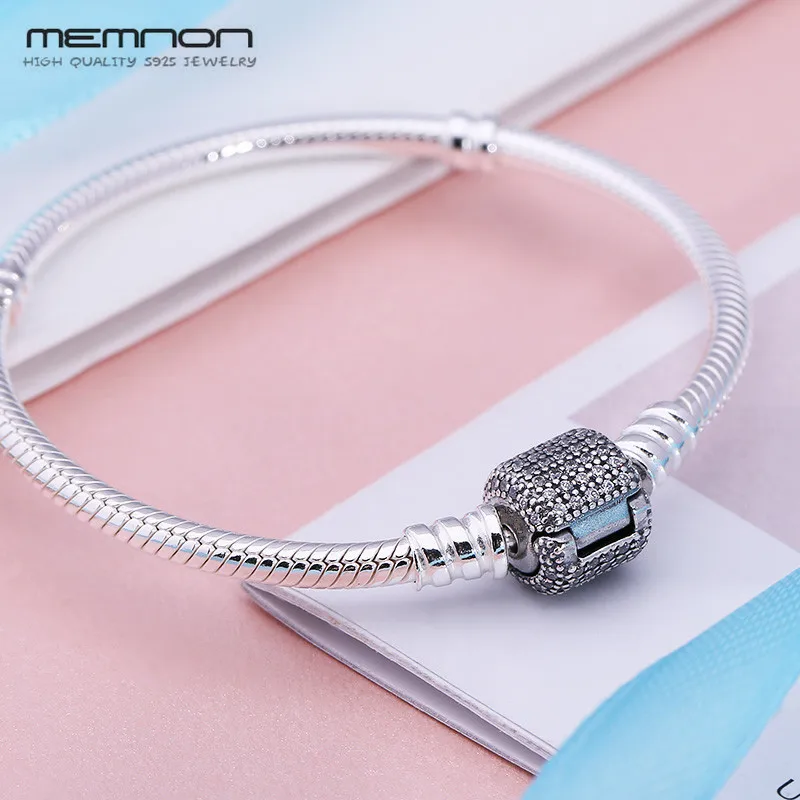Memnon, серебро 925 пробы, хорошее ювелирное изделие, много видов браслетов для женщин, подходят для шармов, бусин, сделай сам, серебряная цепочка-змейка, браслет YL001