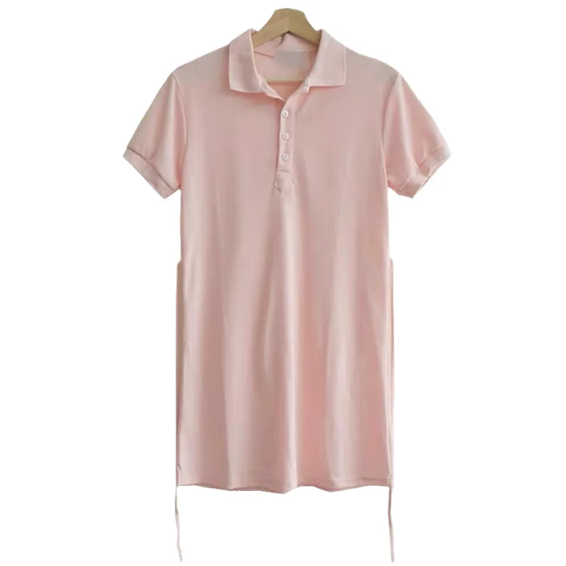 

Summer New Design Sense Waist Slimming High-Grade Hot Girl Small Polo Collar Shirt A- line Dress
