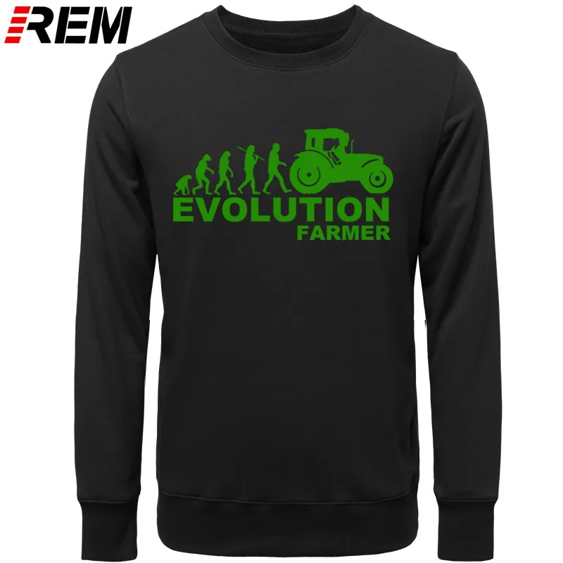 REM Farmer Evolution мужские толстовки сельскохозяйственный трактор Fendt Claas Machinery с длинным рукавом модные толстовки с принтом, толстовки - Цвет: BLACK GREEN