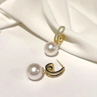 creative pearl earrings multi function 2021 new jewelry micro pave brincos wholesale