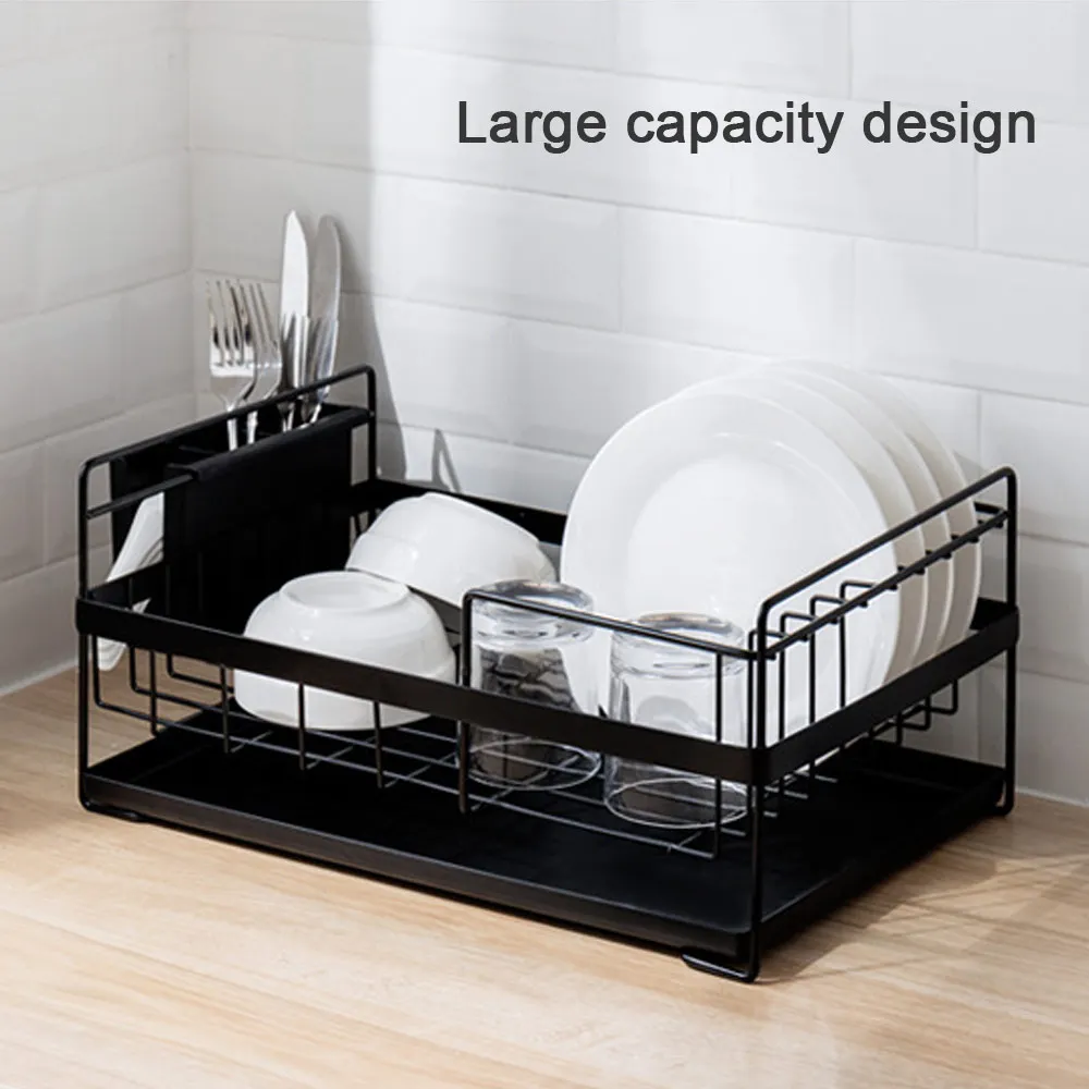 Сушилка для посуды большая сушилка с поддоном капель столовые приборы корзины