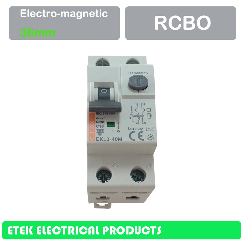 EKL3-40M Американская классификация проводов 2р(1P+ N) 30MA 100MA 300MA переменного тока Тип 230/240V~ 50 Гц/60 Гц RCBO 6A 10A 16A 20A 25A