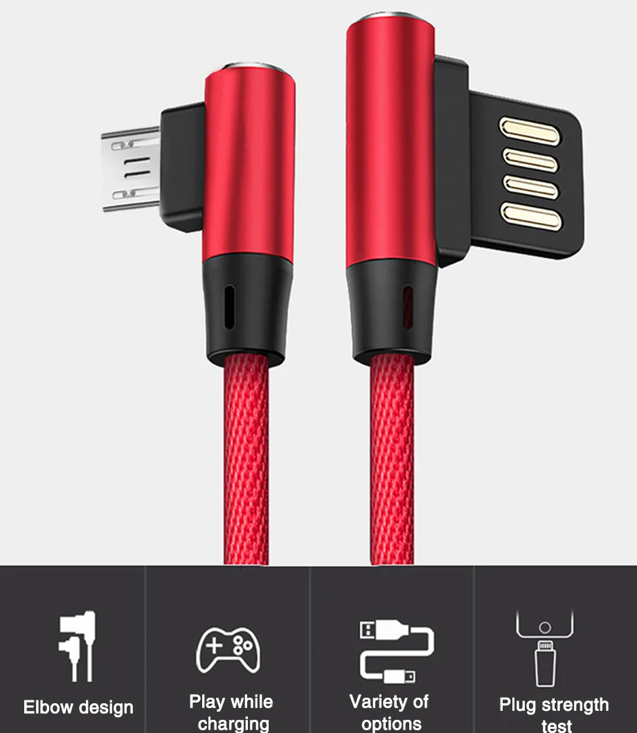 3а Быстрая зарядка Micro USB кабель 90 градусов строка данных для samsung S8 S9 Android Заряженная линия для Xiaomi huawei кабель мобильного телефона