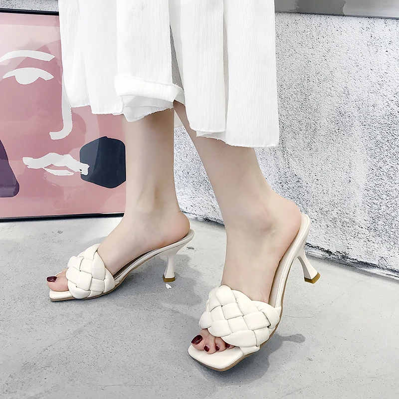 Босоножки женские на высоком каблуке летняя вечерние с квадратным носком