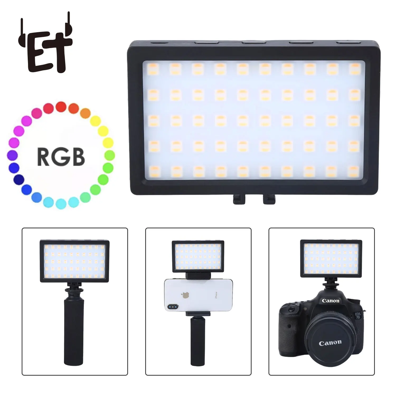 ET RGB Полноцветный светильник с регулируемой яркостью для видеосъемки