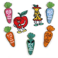 cartoon carrot and apple series for iron on embroidered patches for child clothe hat jeans sticker heat transfer diy patch badge
