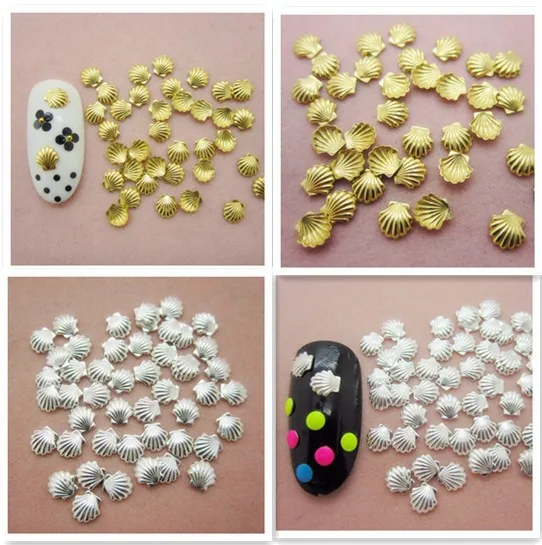 

5000PCS/Lot Lovely Gold Silver Rivet Shell Nail Art Stud Alloy Metal Jewelry 3D Nail Art Decoration