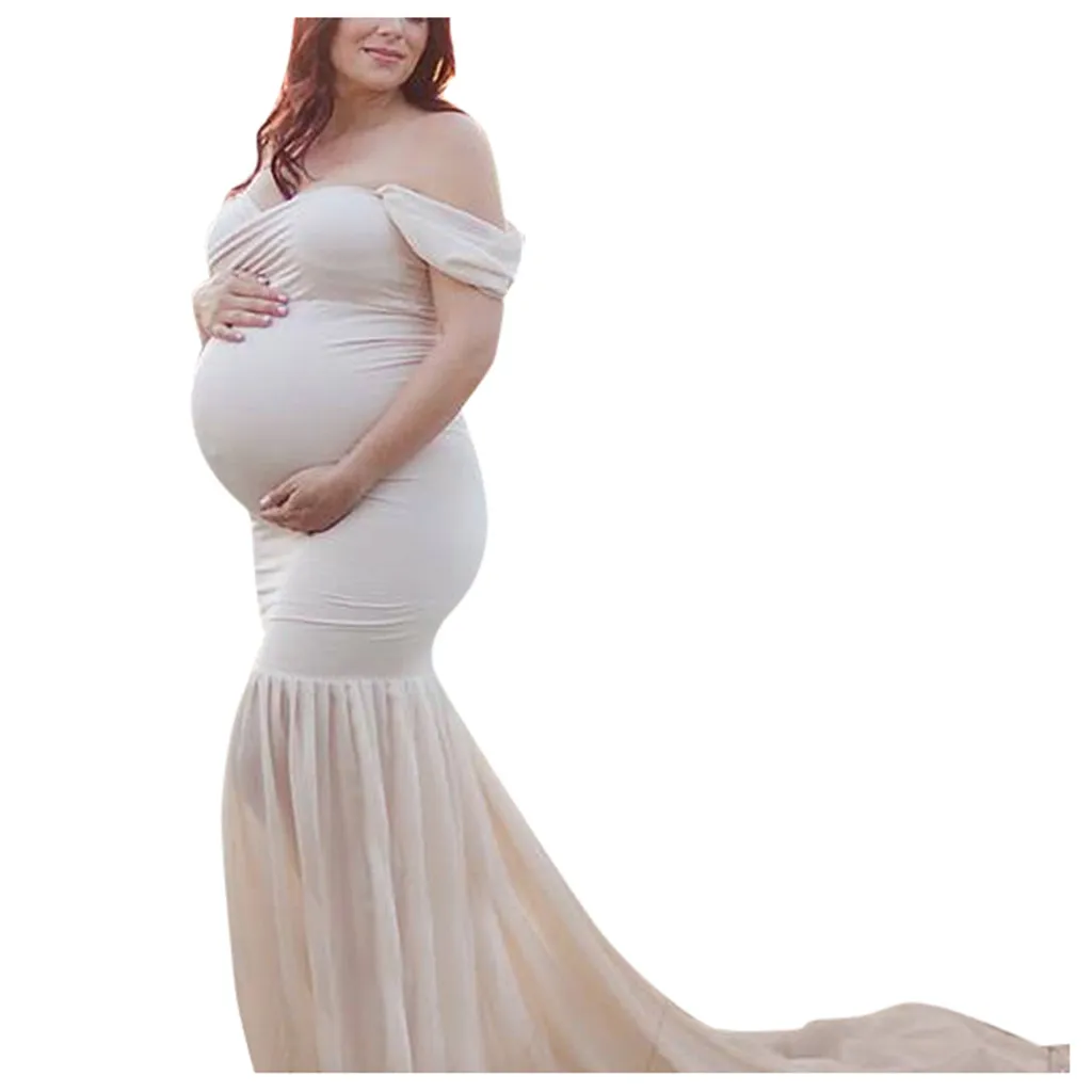 B Платья для беременных для фотосессии платье для беременных vestidos платье для беременных vestido embarazada без рукавов в стиле пэчворк Z4 - Цвет: B