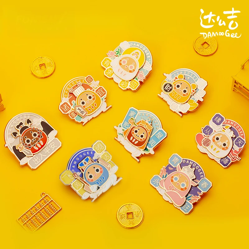 

Prayer Badge Blind Box Toys DaMooGee 2nd Series Insignia Figure Anime Random Surprise Metal Birthday Gift Decor 6 Pcs/Set