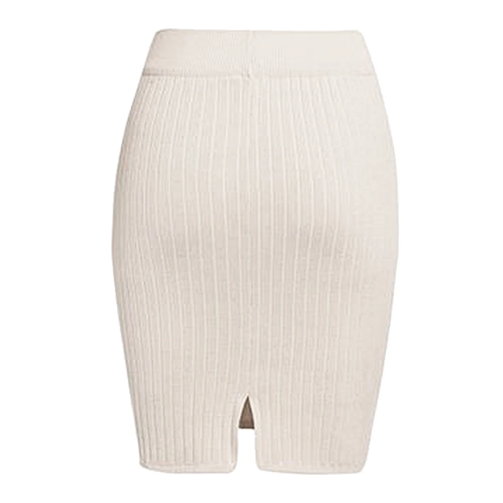 Женская трикотажная юбка-карандаш обтягивающая однотонная с высокой талией