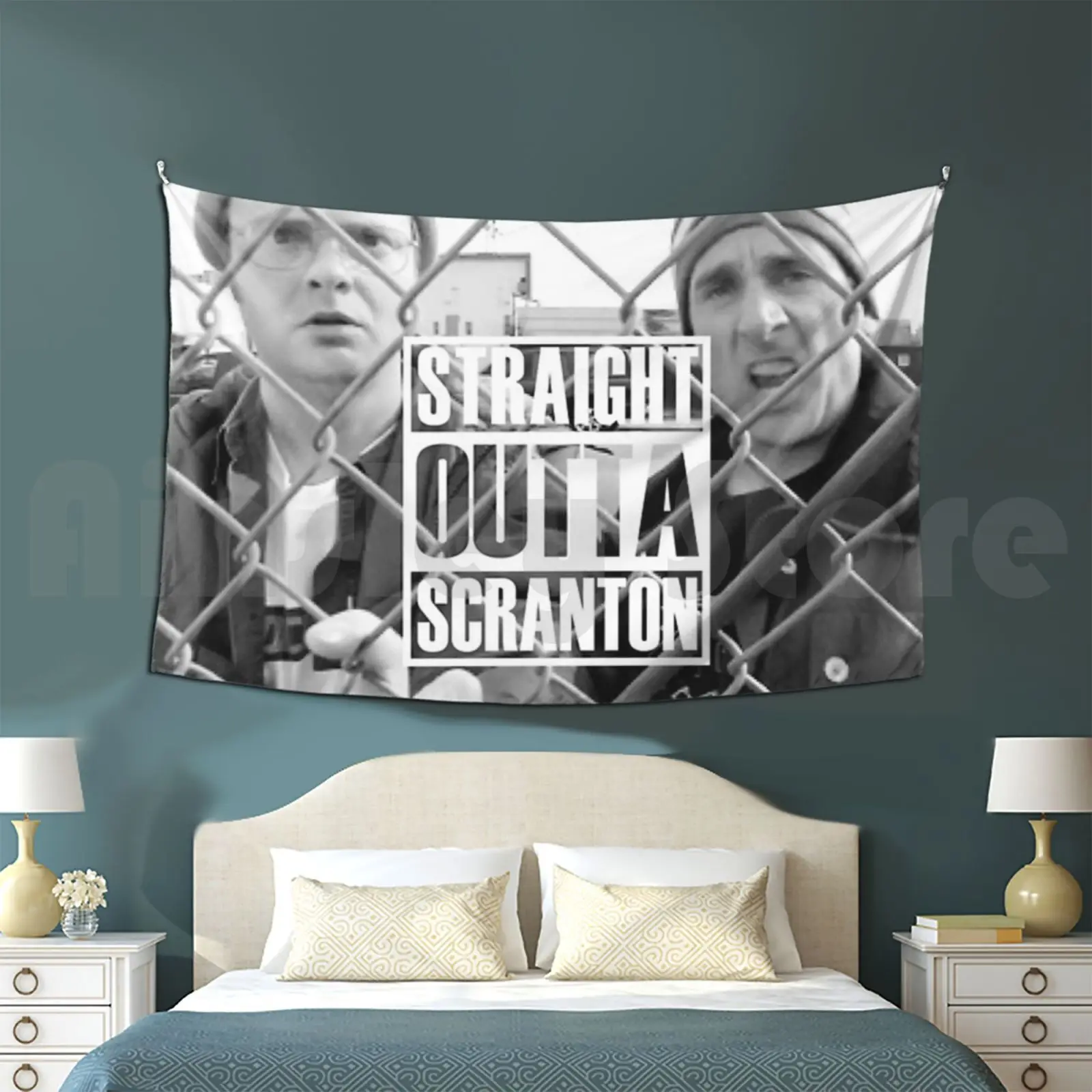 

Straight Outta Scranton Tapestry Living Room Bedroom The Office Dunder Mifflin First Aid Training Dwight Schrute Lambs