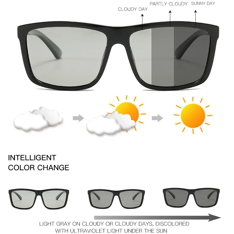 Фотохромные Солнцезащитные очки Мужские поляризационные для вождения Хамелеон