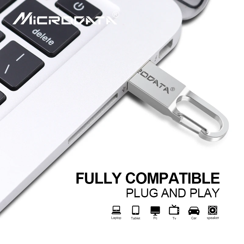 Водонепроницаемый металлический флеш накопитель 8 ГБ 16 USB 32 64 флешка 128 в