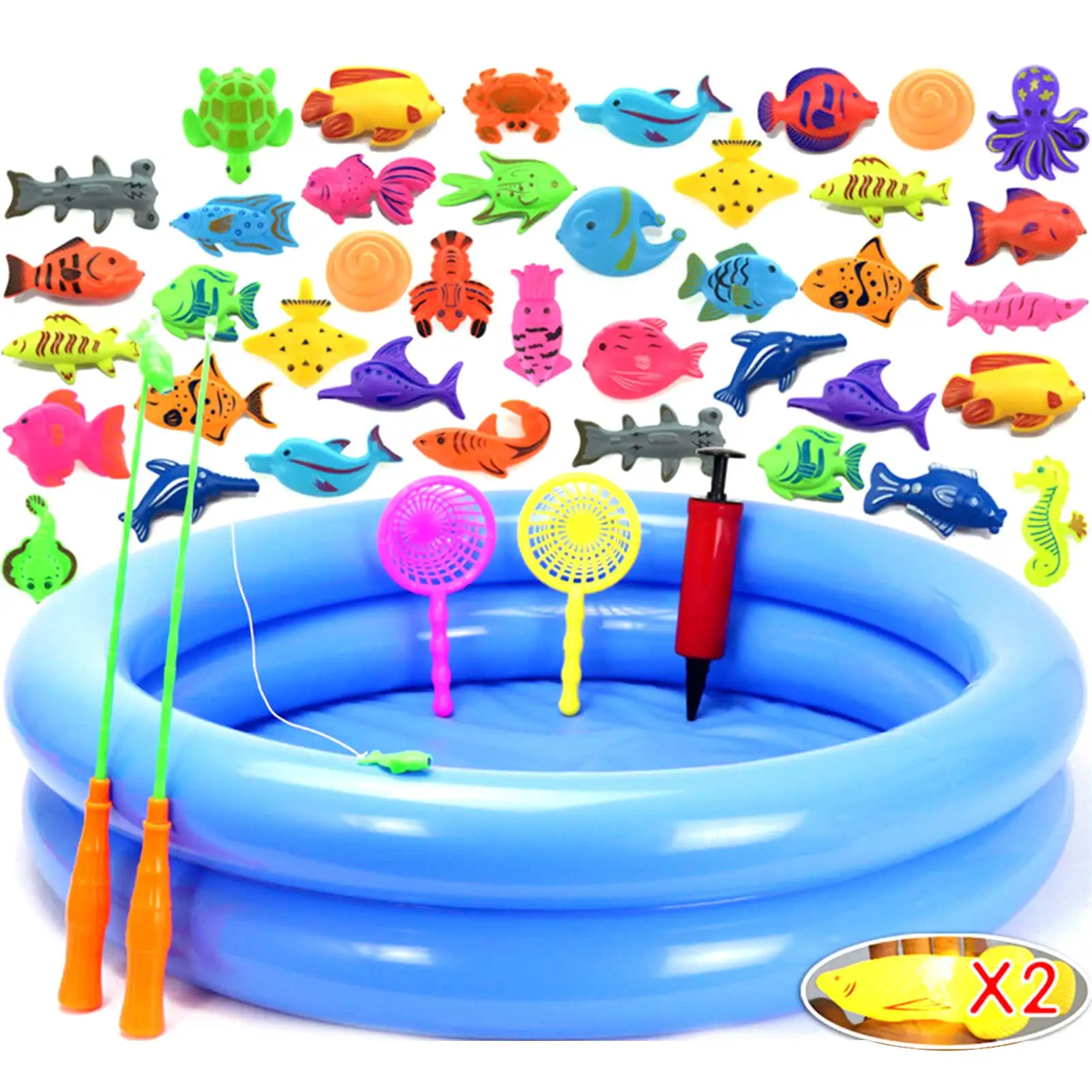 

Children Bathtub Magnetic Fishing Toy Swimming Bathing Pool Water Floating Fish Toy Parent-child Interactive Toys Game Baby Toys
