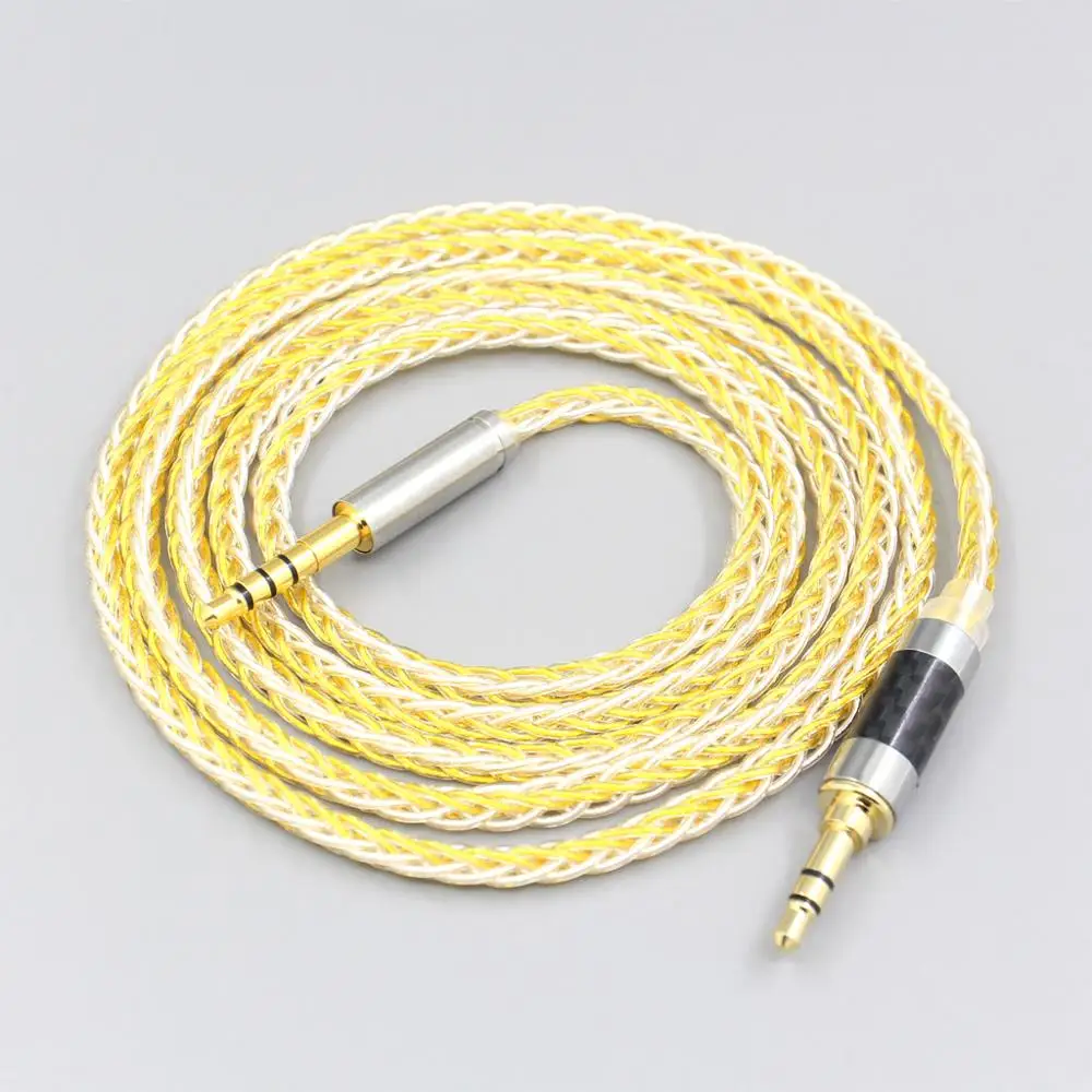 

8 Core Silver Gold Plated Braided Earphone Cable For For Fostex T60RP T20RP T40RPmkII T50RP Headphones LN007269
