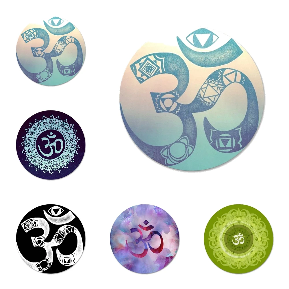 

58mm Aum Om Yoga Symbol Icons Pins Badge Decoration Brooches Metal Badges For Clothes Backpack Decoration