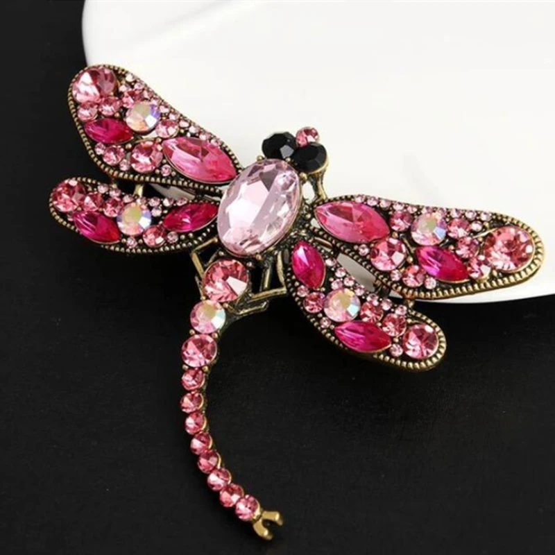 

Fashion Crystal Dragonfly Brooches For Women 2019 Vintage Men Insect Animal Brooch Pins Brochase Jewelry Dropshipping