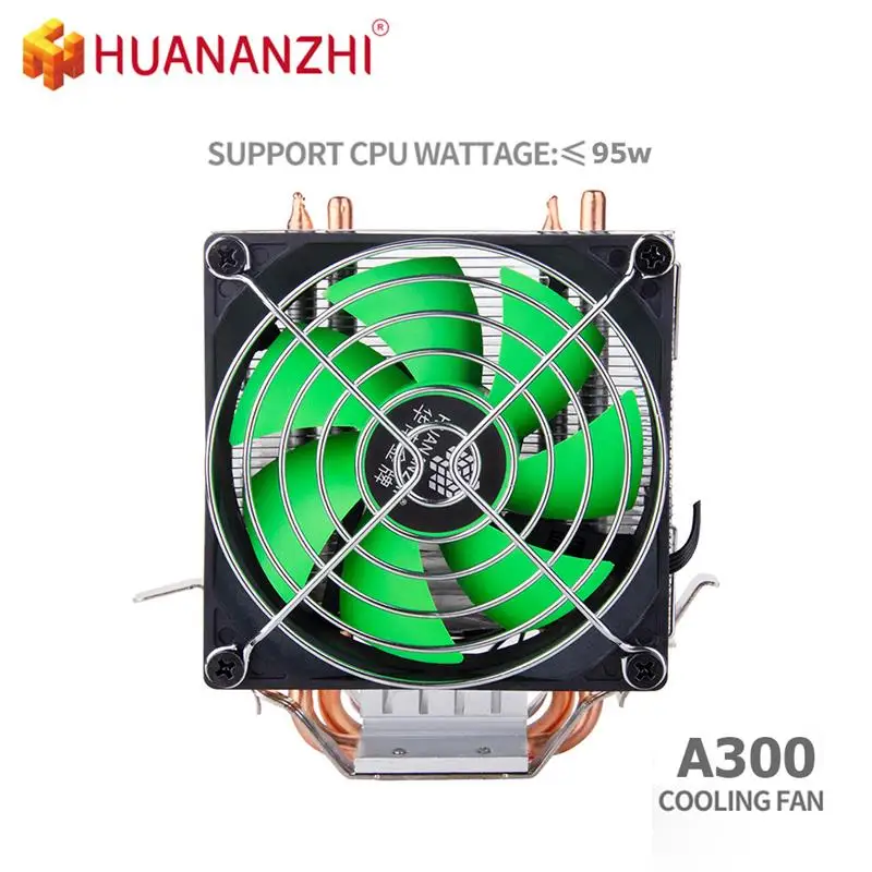 

HUANANZHI A300 Double Copper Tube Silent single fan CPU Cooler For Intel 115X 1366 2011 AMD Platform 90mm PWM 4PIN PC Fan Sink