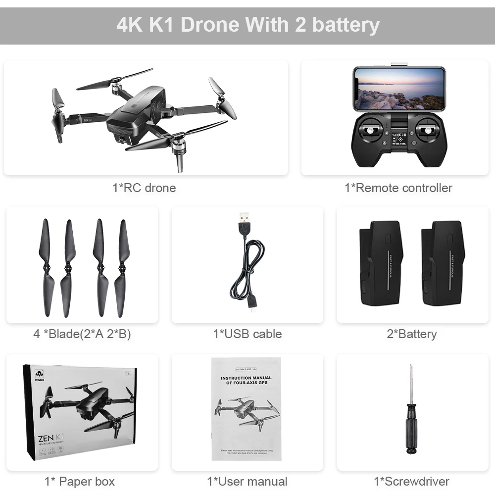 VISUO ZEN K1 gps бесщеточный Радиоуправляемый Дрон 4K с двойной камерой 5G wifi Дрон с камерой gps Optiacal Flow рисунок следование Радиоуправляемый квадрокоптер - Цвет: 2B With Original Box