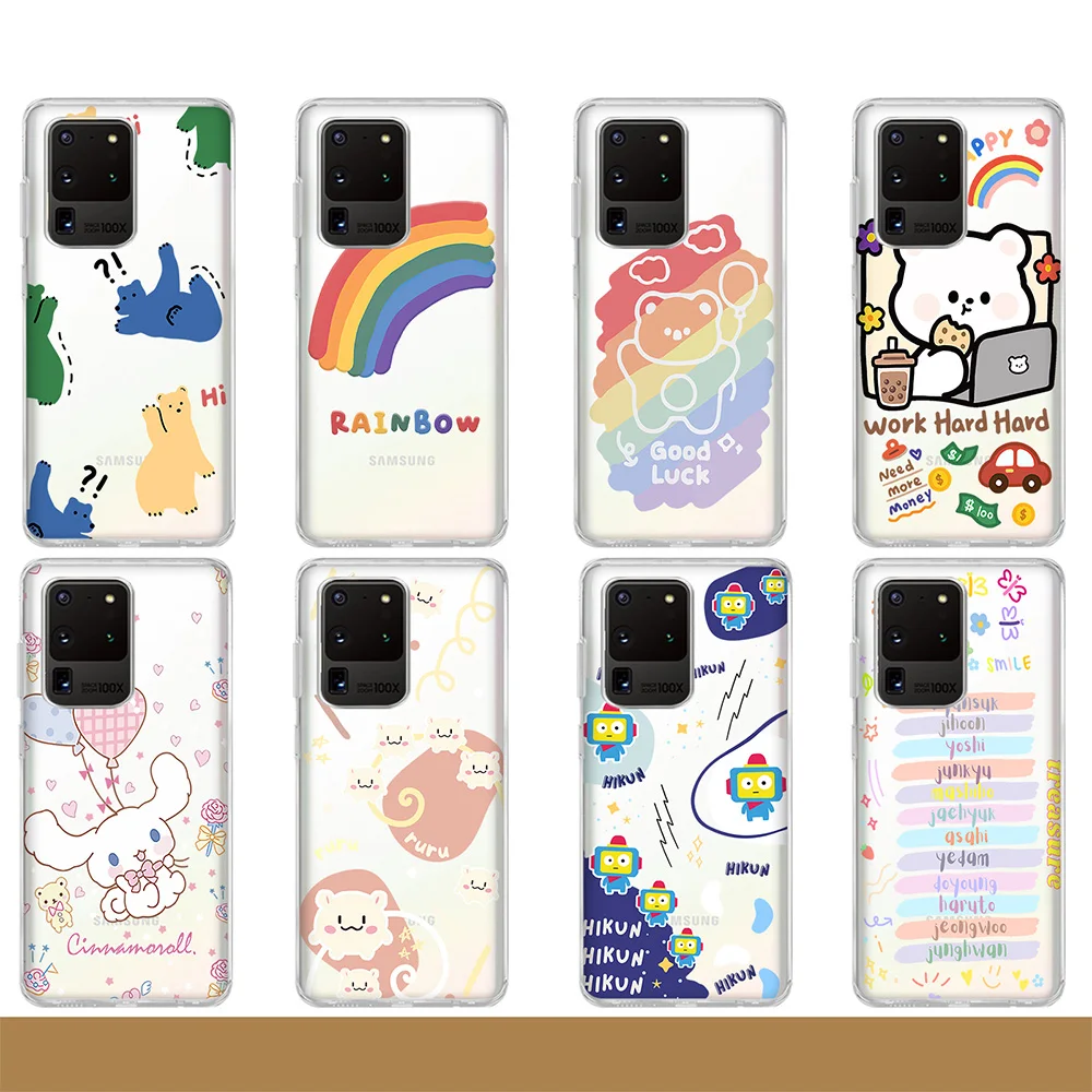 

Transparent Case for Samsung Galaxy S20 FE S10 S21 Ultra Plus NOTE 20 10 9 Ultra A72 A71 A70 A52 A51 A50 A21S A12 4G 5G Cover