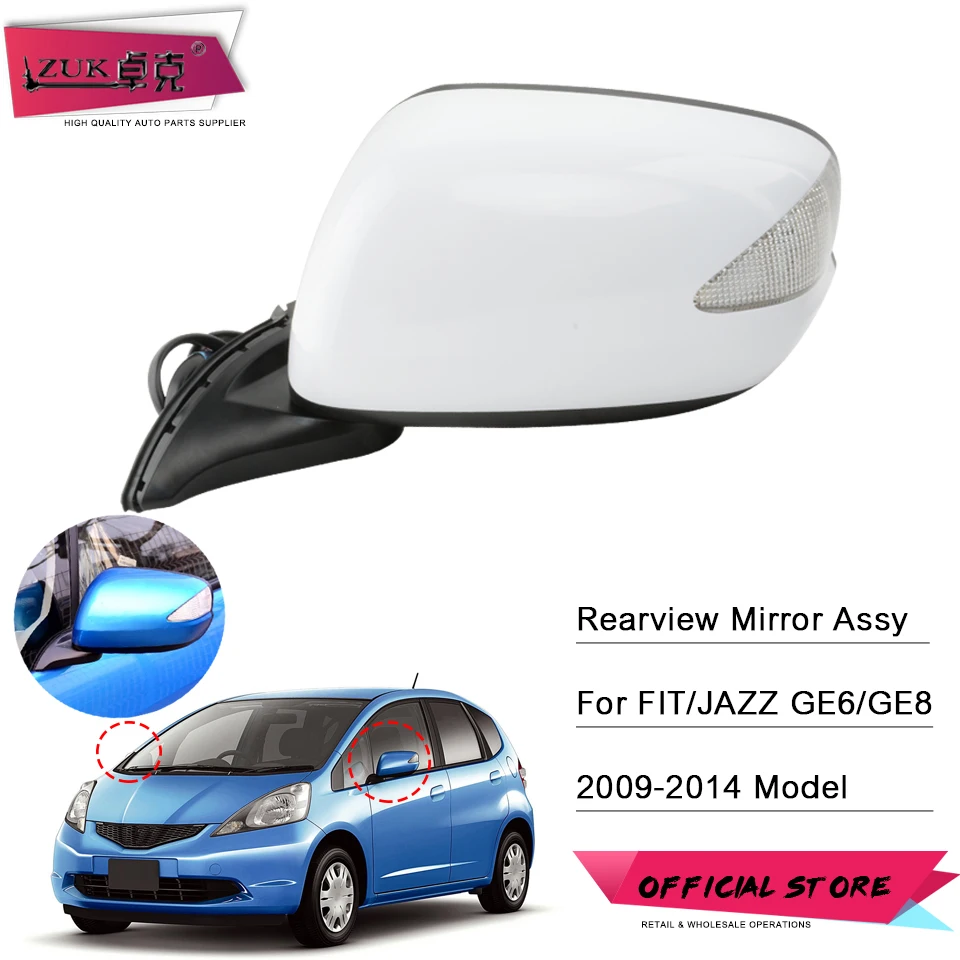 ZUK автомобильное внешнее зеркало заднего вида для HONDA FIT JAZZ GE6 GE8 2009 2014 7 контактный
