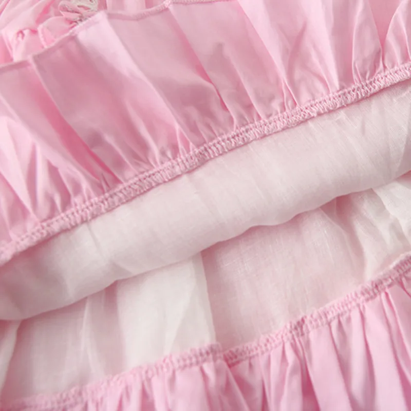

2021 Summer Baby Girl Pink Dress Cute Spanish Lolita Dress Infant Princess Birthday Party Frock Kawaii Ruffle Lace Clothes Robe