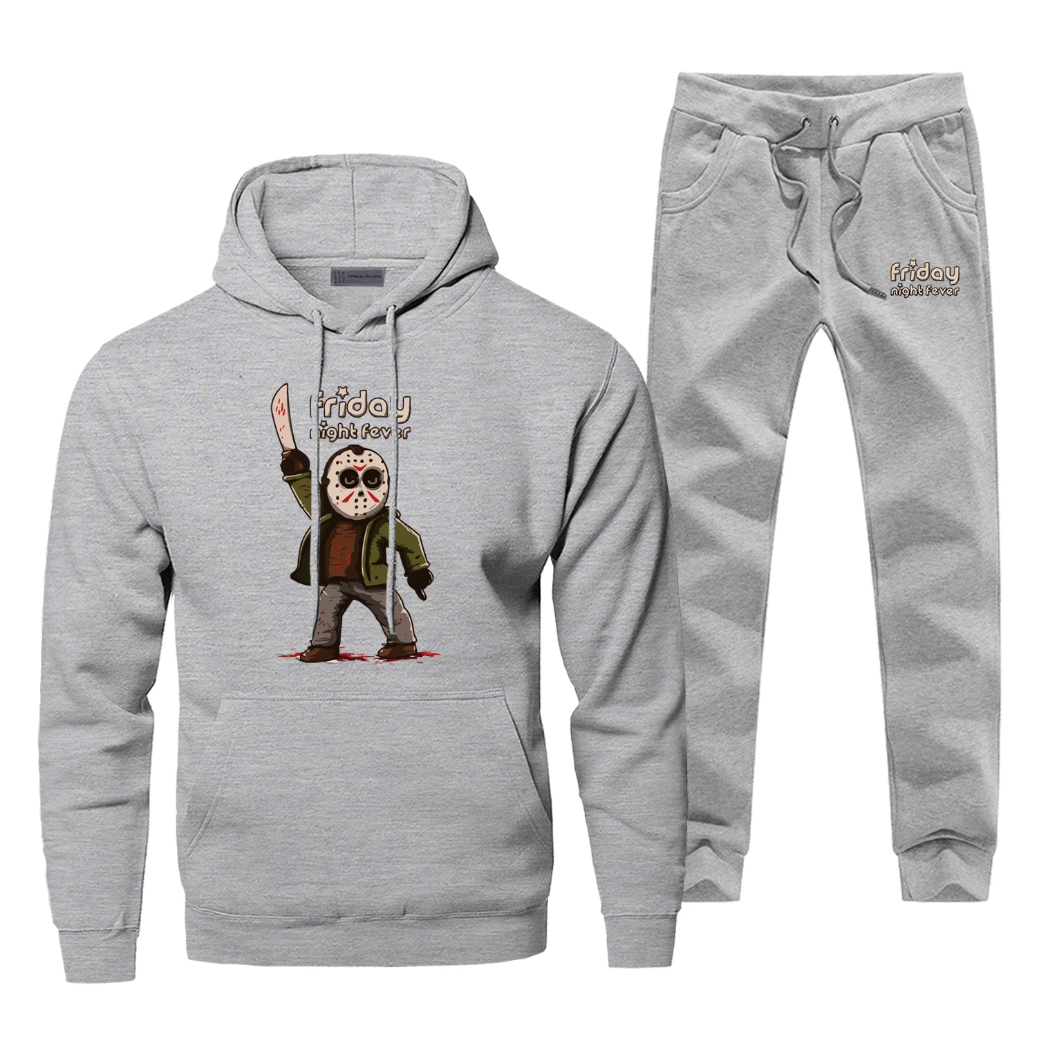 

Funny Thorror Prison Friday The 13Th Hoodies+pants Sets Men Maniac Movie Sweatshirt Hip Hop Streetwear Sportswear Tracksuit