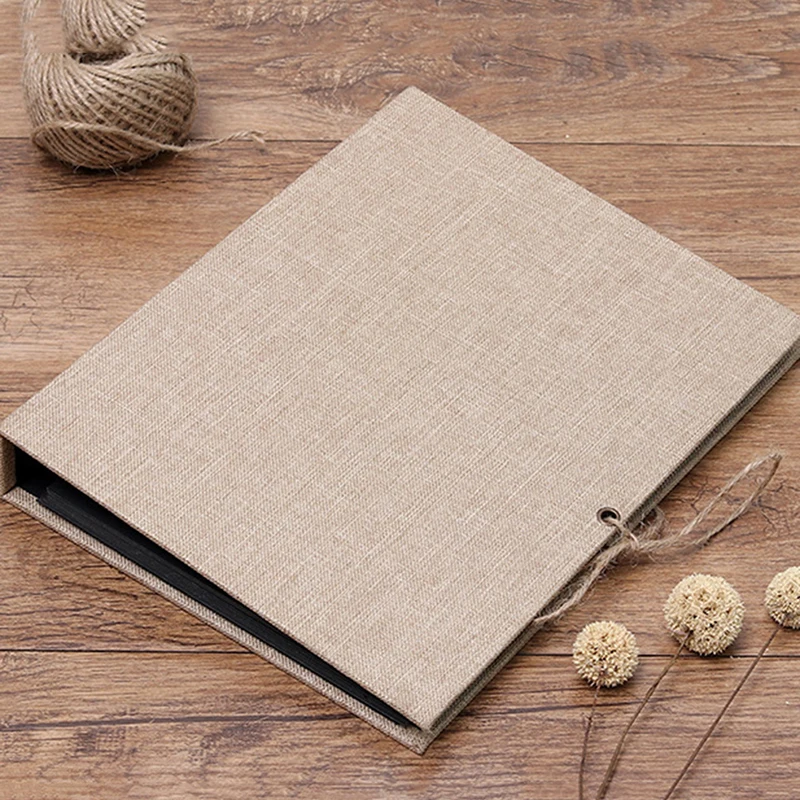 

Burlap DIY Album Modern Style Linen Cover Large Capacity Manual Creative Album Kids Family Lovers Wedding Album Memory Present
