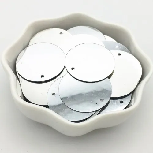 25mm Flat Silver Блестки 3-30 мм Серебряные Блестящие Блестки плоские круглые чашки пвх свободные Блестки блестка DIY ремесло шитье Женская одежда Аксессуары 20 г - Цвет: 25mm Flat Silver