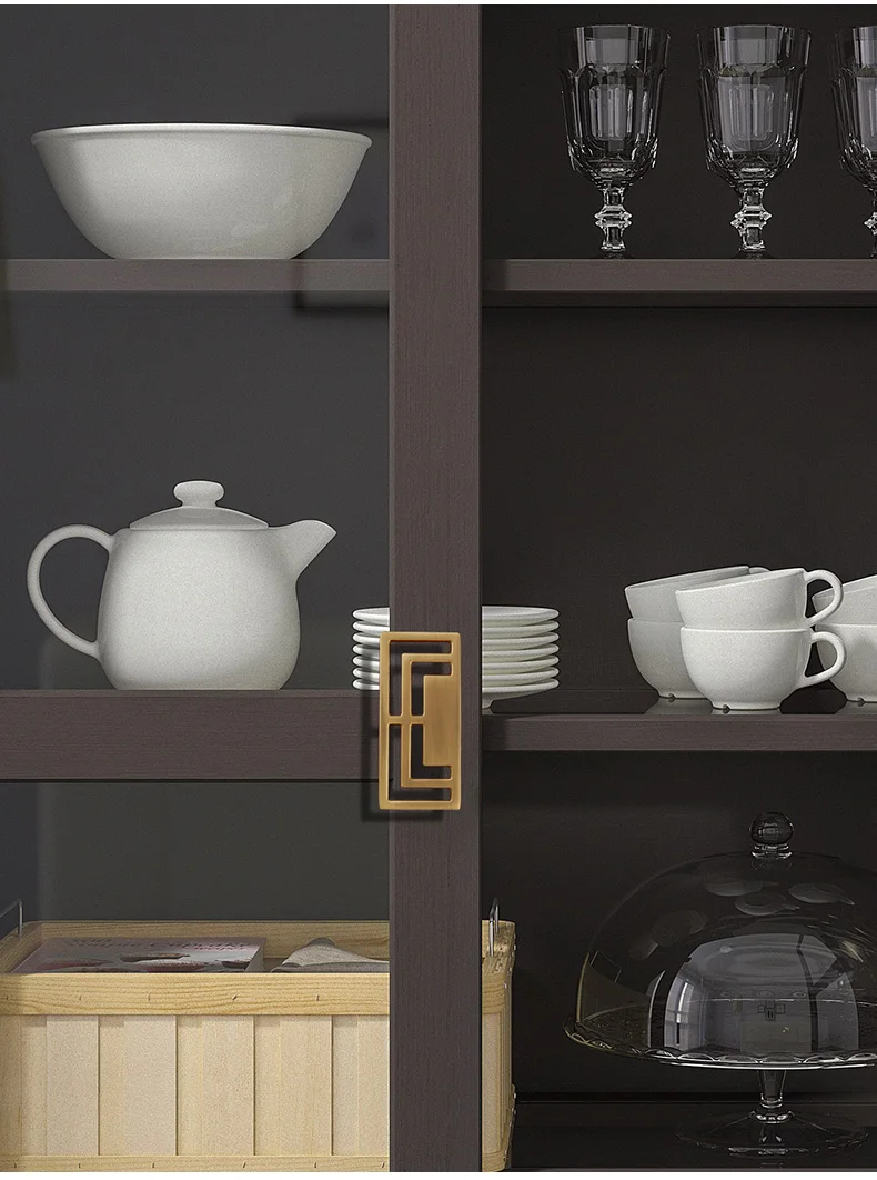 Ручка и ручка в китайском стиле из золотого/черного цинкового сплава современный