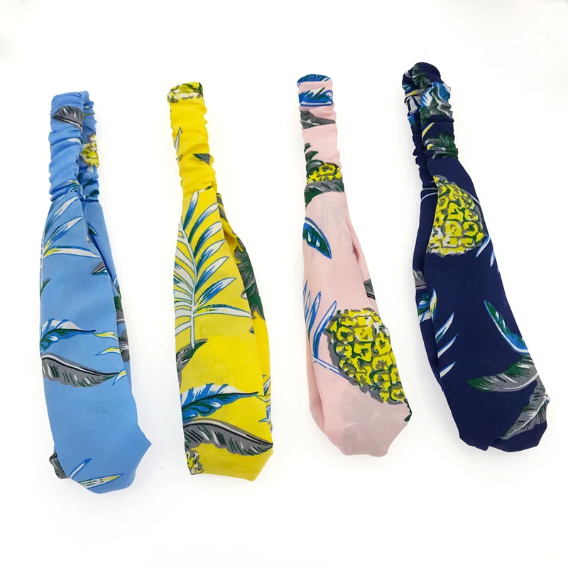 Women Retro Style Hairband Flower Printed Turban Cross Knot Headband Bandage Bandanas Ladies Hair Accessories |