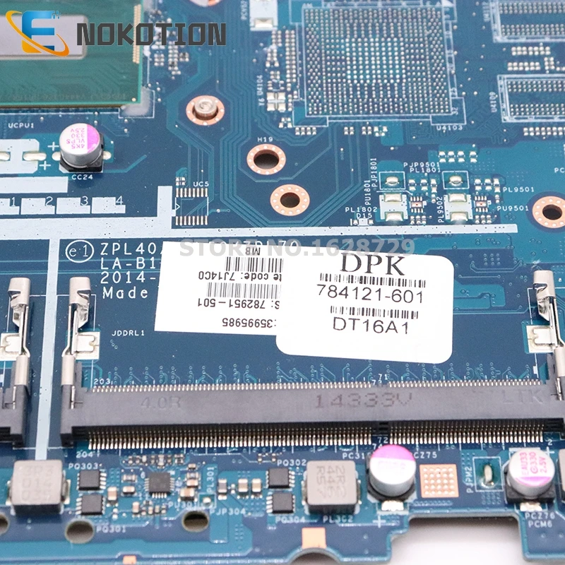 NOKOTION 782951-601 782951-501 782951-001 для ноутбука HP Probook 450 G2 mothebroard ZPL40 ZPL50 ZPL70 LA-B181P SR1EK i3-4005U CPU |