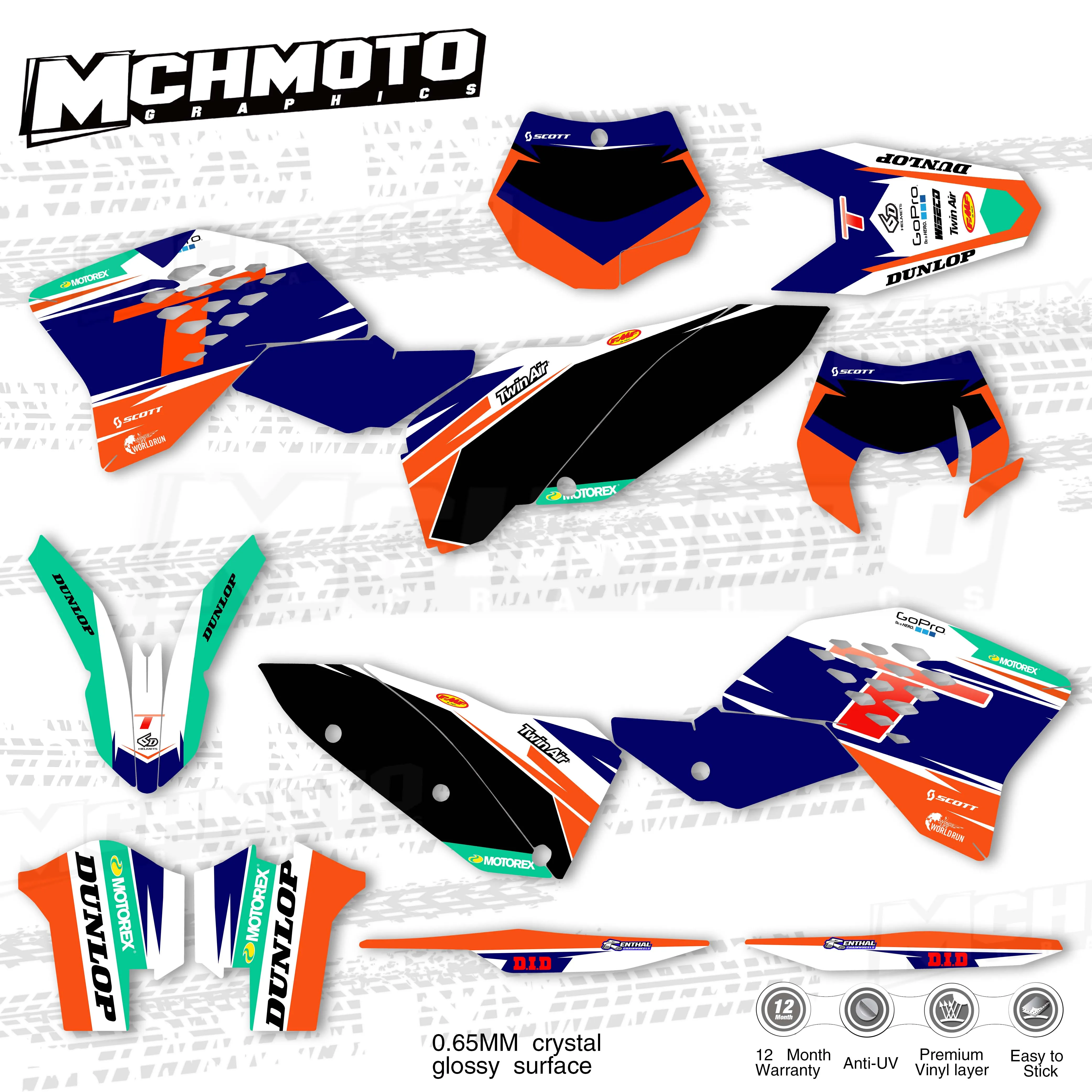 MCHMFG для KTM SX EXC SXF 125 250 300 450 530 2008 2009 2010 2011 полный Графика наклейки на мотоцикл задний